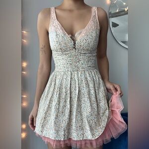 Free People floral lace top dress